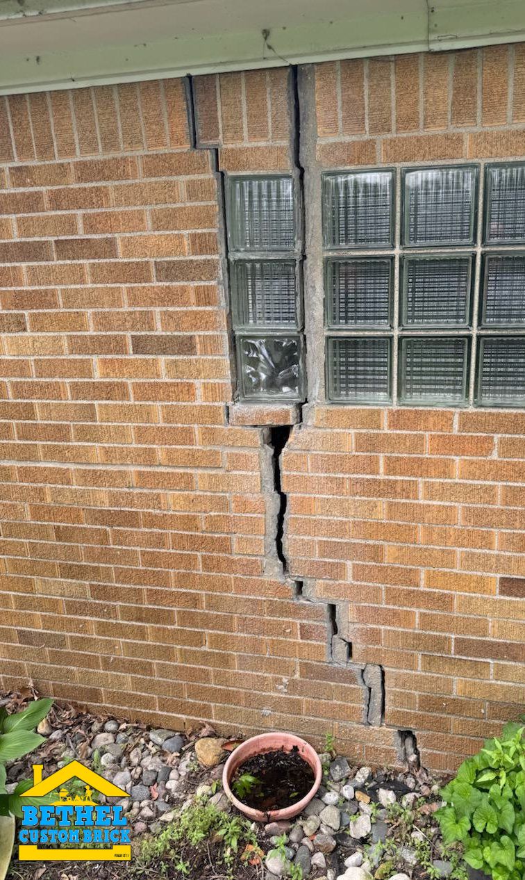 Brick damage caused by foundation problem