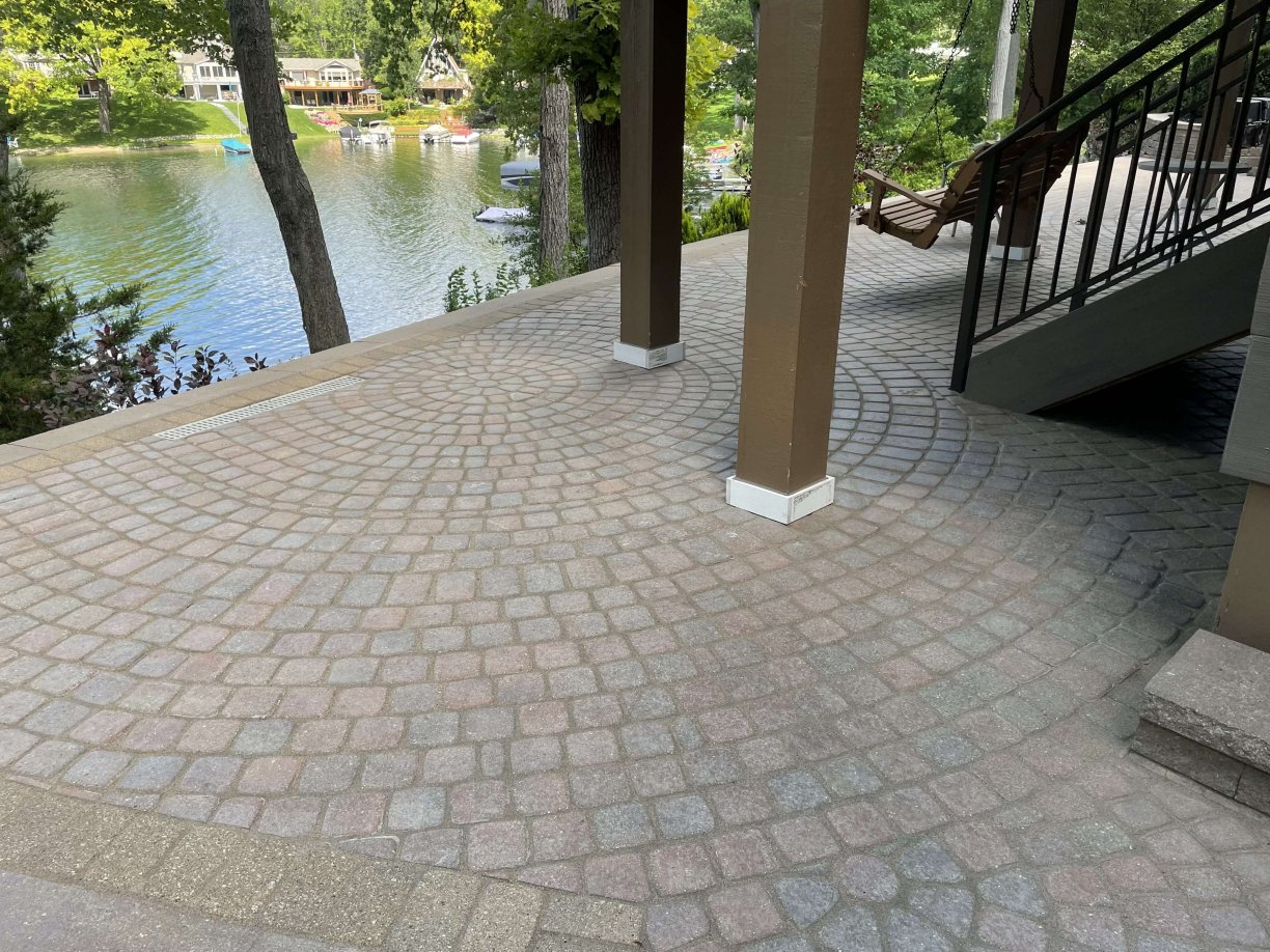 Brick Paver Walkout Deck