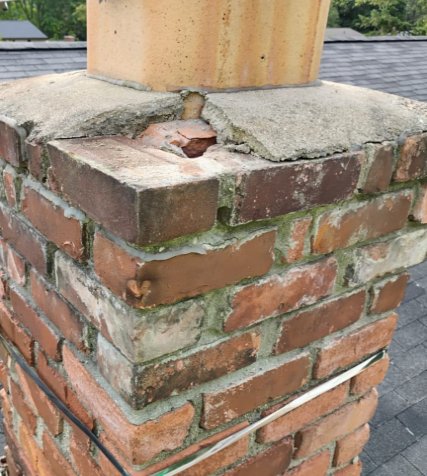 Damaged Chimney Crown